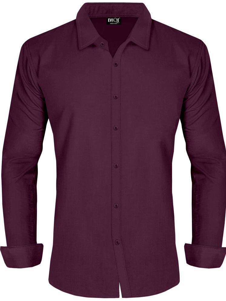     			Eviqe Cotton Blend Regular Fit Solids Full Sleeves Men's Casual Shirt - Purple ( Pack of 1 )