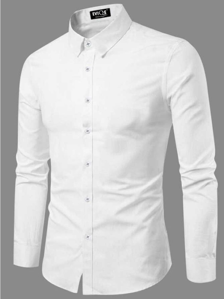     			Eviqe Cotton Blend Regular Fit Solids Full Sleeves Men's Casual Shirt - White ( Pack of 1 )