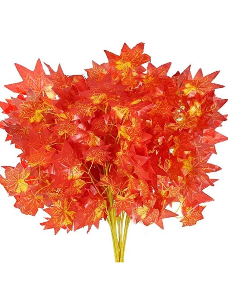     			Green plant indoor - Orange Maple Artificial Plants Bunch ( Pack of 12 )