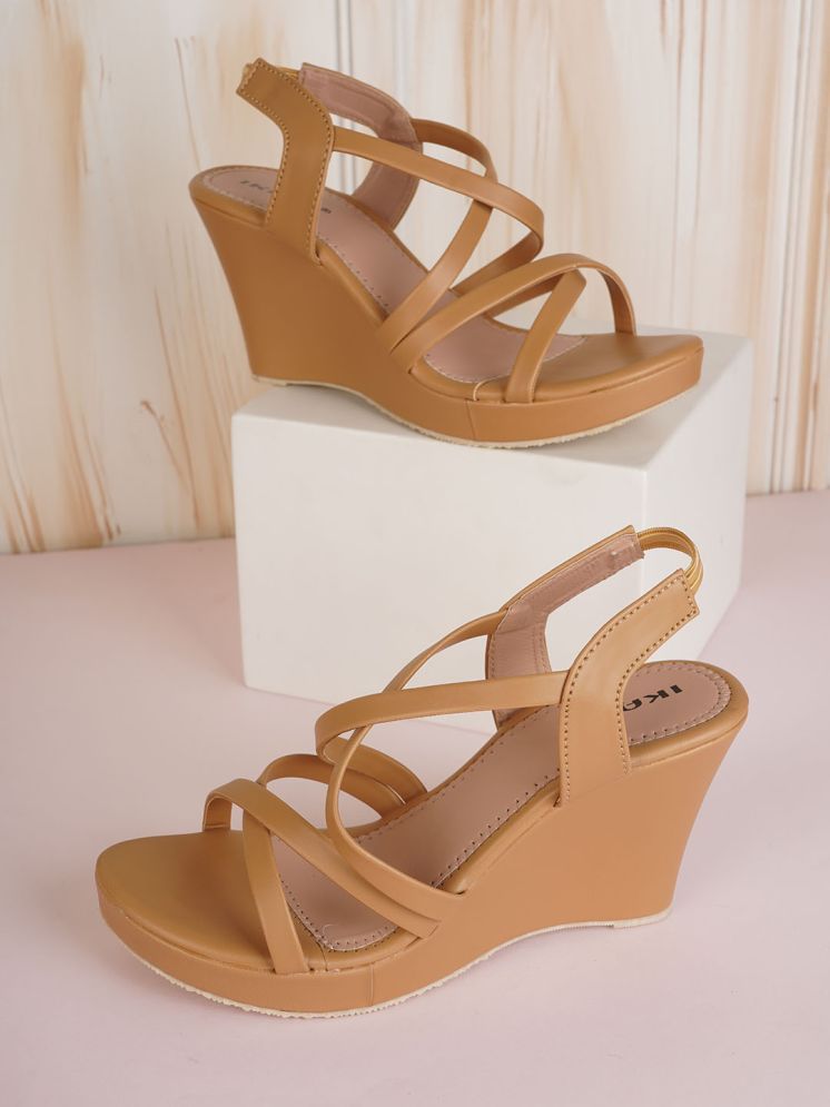     			IKAGI Beige Women's Sandal Heels