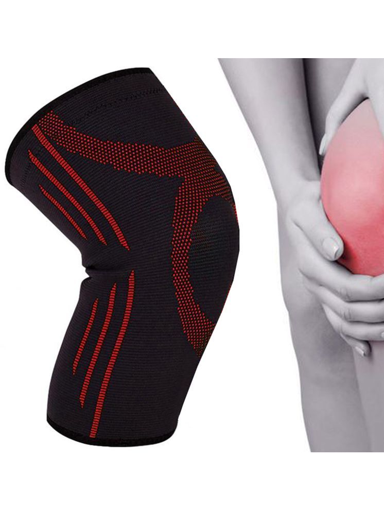     			JMALL Unisex Sports Knee Supports Pair of 1 Black ( Free Size - Size )