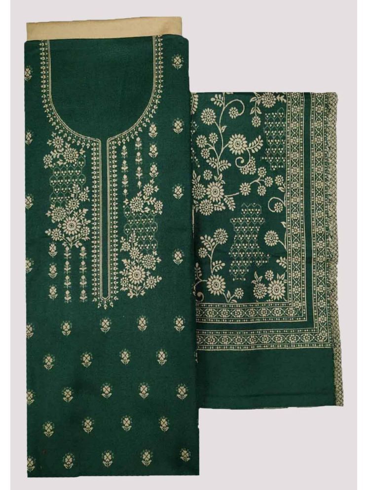     			KANI Unstitched Woollen Embellished Dress Material - Green ( Pack of 1 )