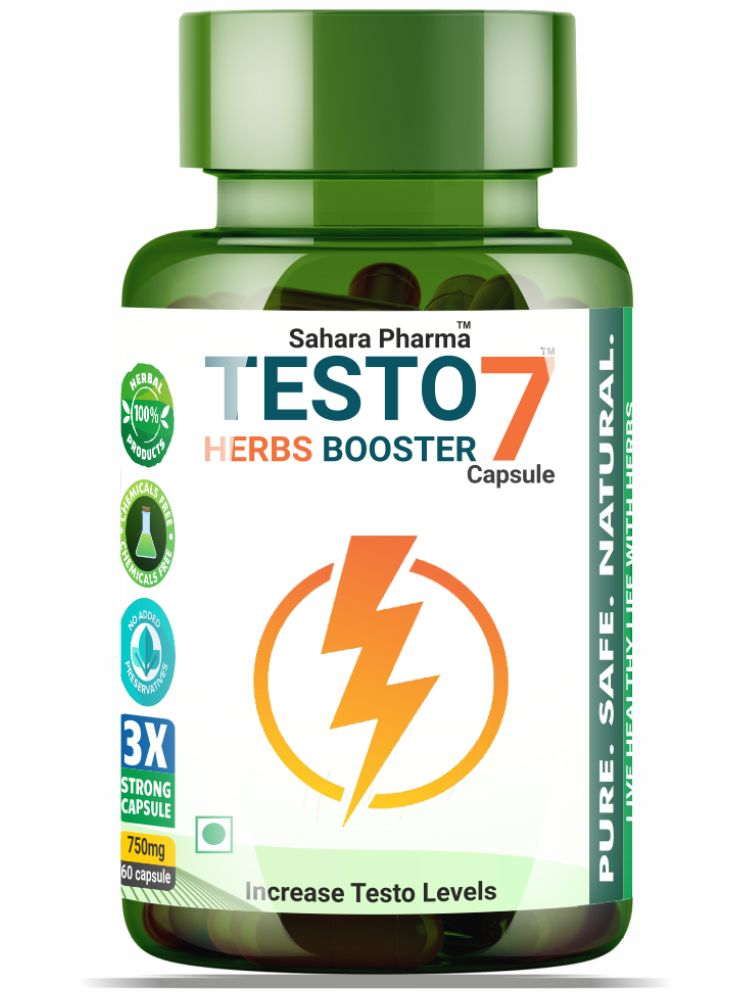     			Sahara Pharma Testo Booster Support Capsules for Men & Women - Ayurvedic Testo Booster with Ashwagandha, Safed Musli, Kaunch Beej & More (750mg, 60 Capsules)