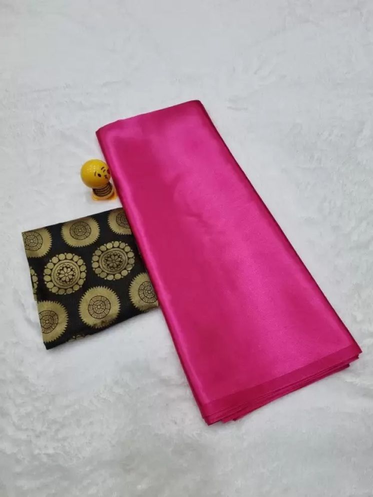     			Samai Pack of 1 Satin Solid Saree With Blouse Piece ( Rani )