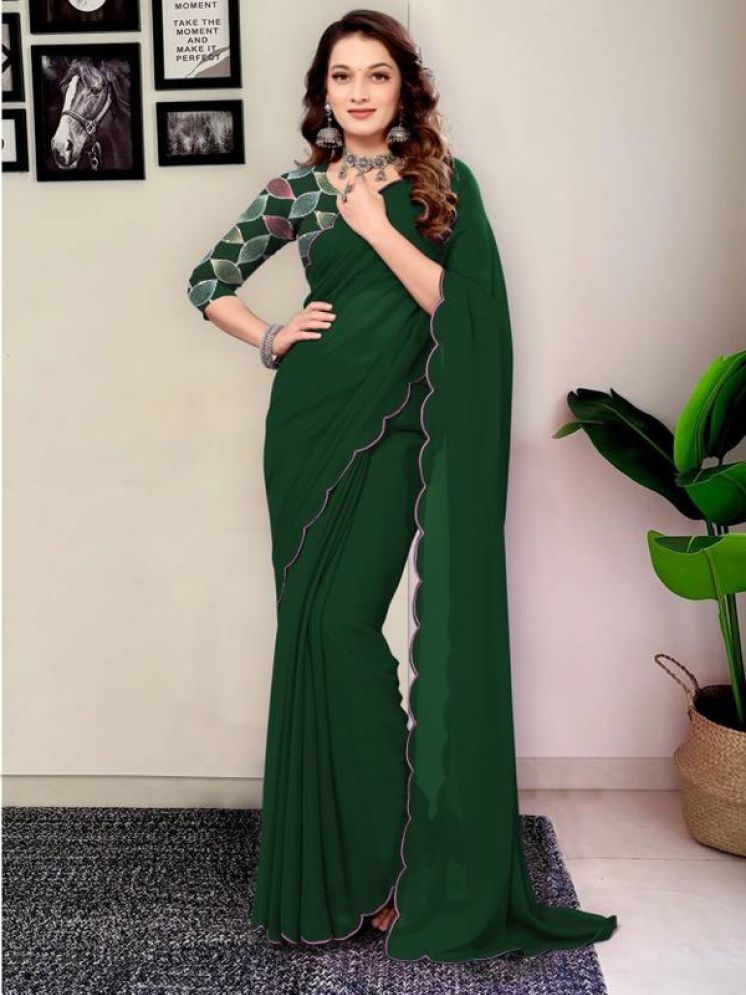     			Sanwariya Silks Pack of 1 Georgette Embellished Saree With Blouse Piece ( Green )