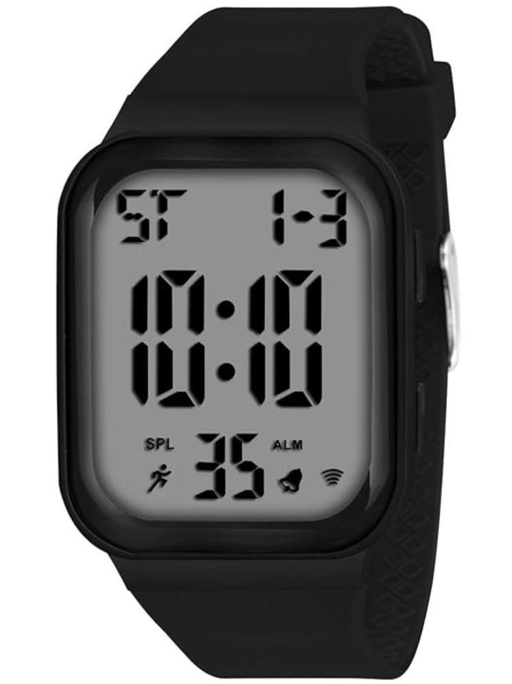     			Svats Black PU Digital Men's Watch