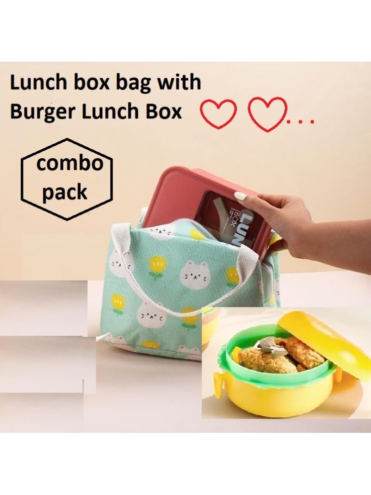     			dust n shine LEAK PROOF LUNCH BOX WITH BAG Polypropylene Lunch Box 3 - Container ( Pack of 2 )