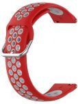 ACM Watch Strap Silicone Belt 22mm compatible with Maxima Max Pro Volt Smartwatch Breatheable Dual Color Dot Band Red with White