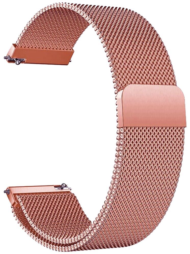     			ACM Watch Strap Magnetic 22mm compatible with Fire-Boltt Onyx Bsw18 Smartwatch Luxury Metal Chain Band Rose Gold Pink