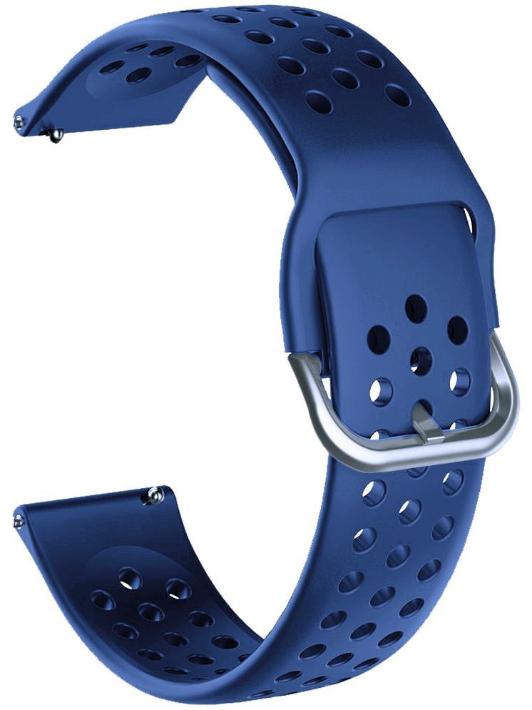     			ACM Watch Strap Silicone Belt 22mm compatible with Fire-Boltt Cobalt Bsw182 Smartwatch Breatheable Dot Band Dark Blue