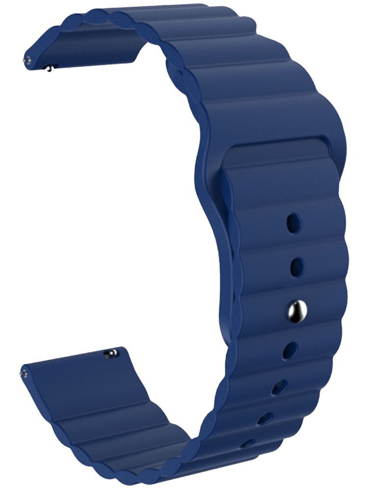     			ACM Watch Strap Wave Design Silicone Belt 22mm compatible with Noise Noisefit Halo 2 Smartwatch Sports Band Blue