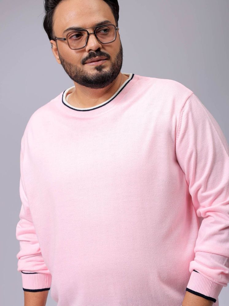     			HARDSODA Acrylic Round Neck Men's Full Sleeves Pullover Sweater - Pink ( Pack of 1 )