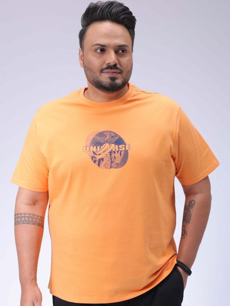     			HARDSODA Cotton Regular Fit Printed Half Sleeves Men's Round T-Shirt - Orange ( Pack of 1 )