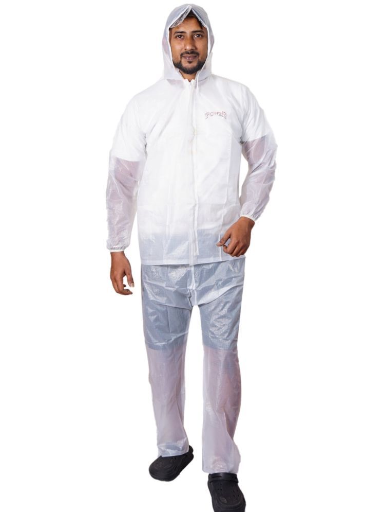     			Sindon White Nylon Men's Raincoat ( Pack of 1 )