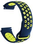 ACM Watch Strap Silicone Belt 22mm compatible with Fastrack Styler X2 Smartwatch Sports Dot Band Blue with Yellow