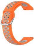 ACM Watch Strap Silicone Belt 22mm compatible with Fastrack Smart Discovery Smartwatch Breatheable Dual Color Dot Band Orange with White