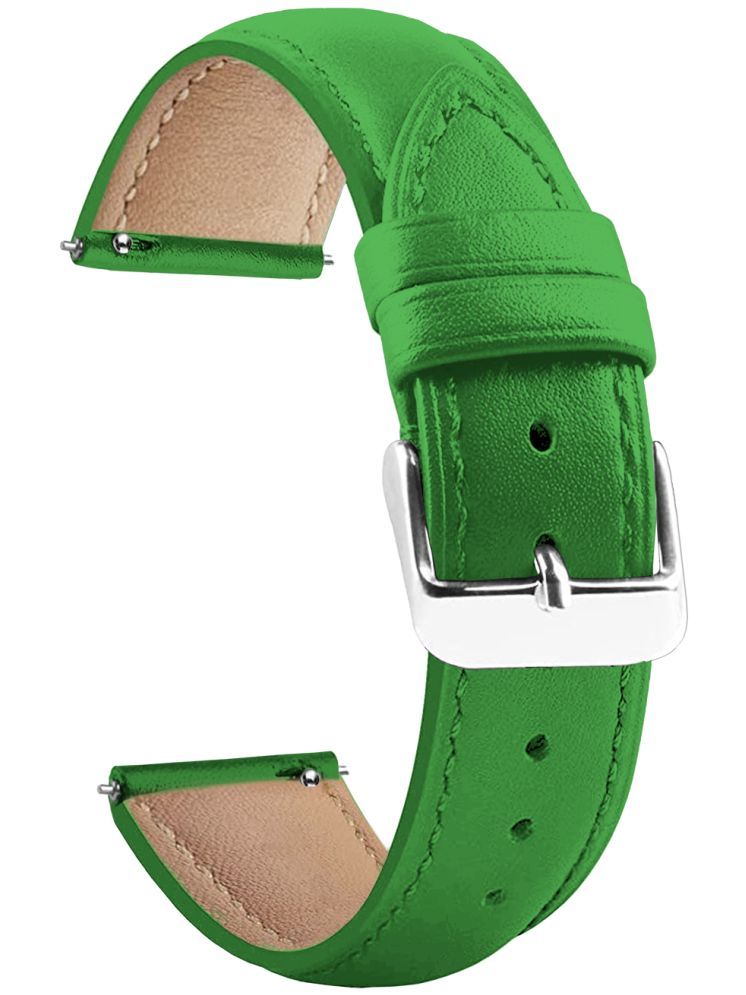     			ACM Watch Strap Leather Belt 22mm compatible with Fire-Boltt Snapp 4g Bsw220 Smartwatch Casual Classic Band Green