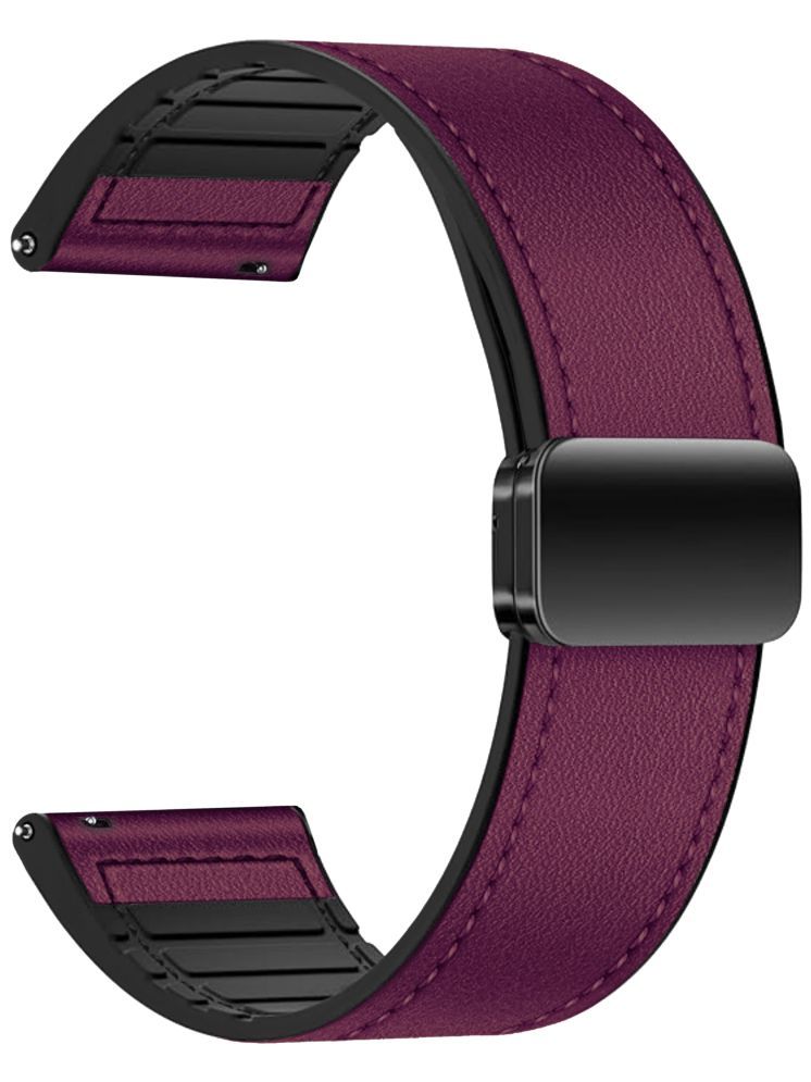     			ACM Watch Strap Leather Magnetic Silicone 22mm compatible with Titan Celestor Smartwatch Belt Luxury Band Purple