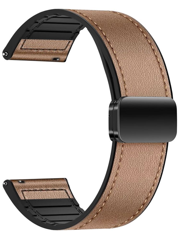     			ACM Watch Strap Leather Magnetic Silicone 22mm compatible with Fire-Boltt Snapp 4g Bsw220 Smartwatch Belt Luxury Band Gold