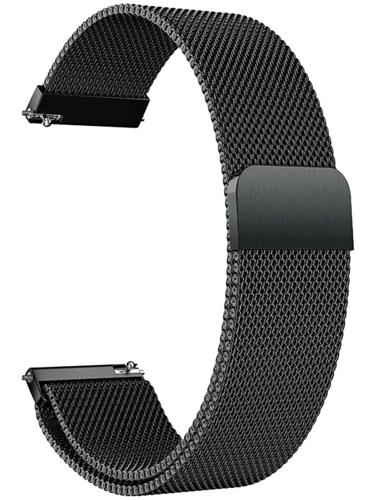     			ACM Watch Strap Magnetic 22mm compatible with Croma Velocity Ar Smartwatch Luxury Metal Chain Band Black