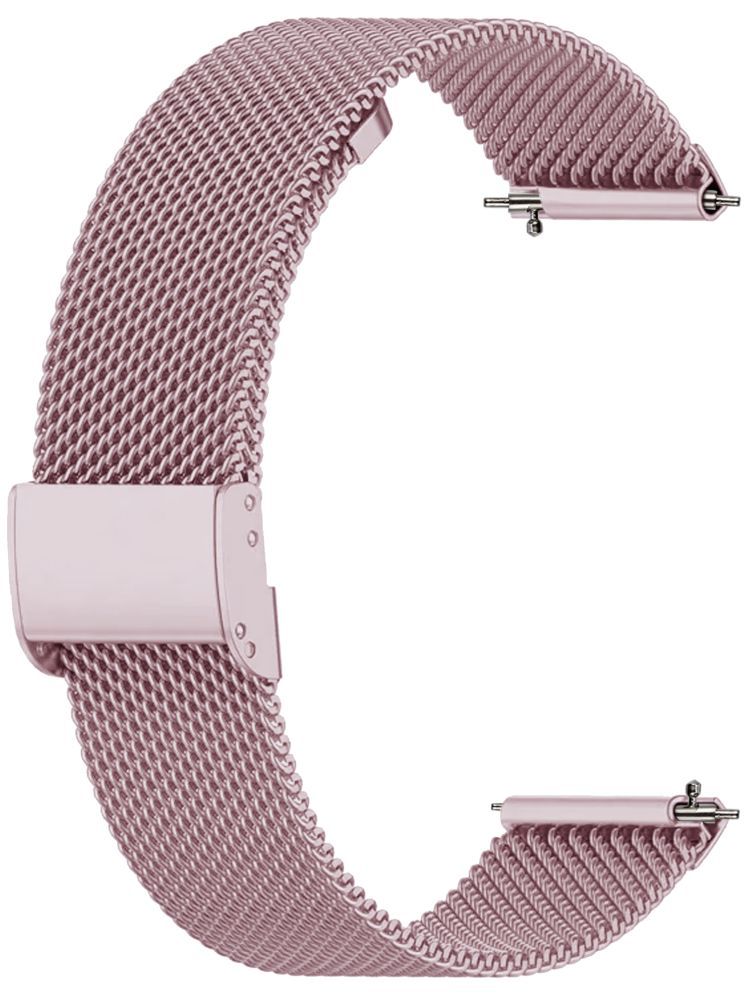     			ACM Watch Strap Steel Metal 22mm compatible with Fire-Boltt Clickk Bsw221 Smartwatch Adjustable Belt Chain Band Rose Pink