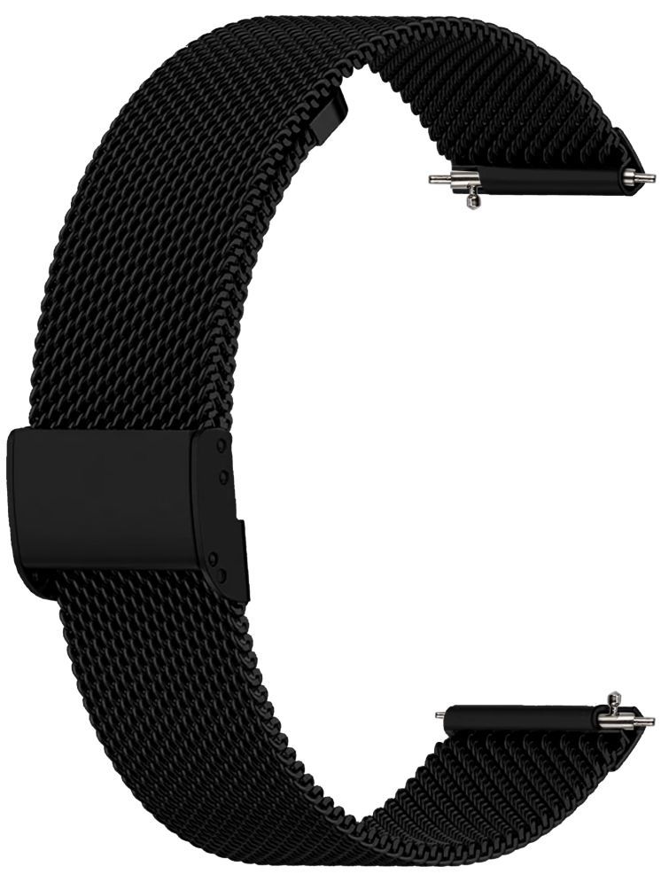     			ACM Watch Strap Steel Metal 22mm compatible with Noise Colorfit Pulse Grand 2 Smartwatch Adjustable Belt Chain Band Black