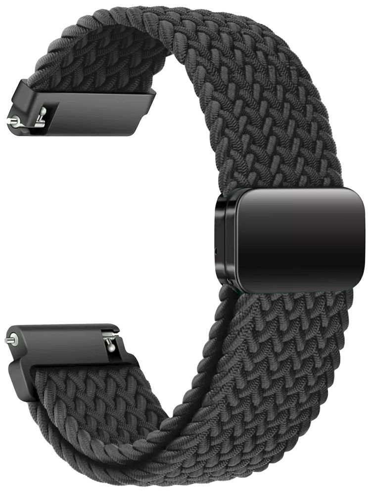     			ACM Watch Strap Woven Braided Magnetic 22mm compatible with Fastrack Limitless Fs2 Pro Smartwatch Adjustable Belt Band Black