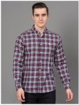 Red Tape Cotton Blend Regular Fit Checks Full Sleeves Men's Casual Shirt - Red ( Pack of 1 )