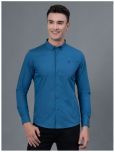 Red Tape Cotton Blend Regular Fit Solids Full Sleeves Men's Casual Shirt - Blue ( Pack of 1 )