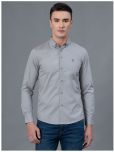 Red Tape Cotton Blend Regular Fit Solids Full Sleeves Men's Casual Shirt - Grey ( Pack of 1 )