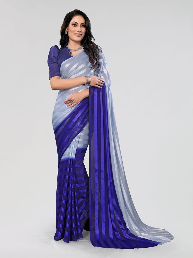     			ANAND SAREES Pack of 1 Georgette Printed Saree With Blouse Piece ( Blue )