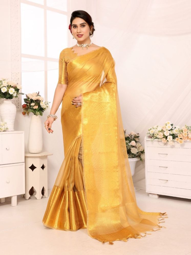     			Apnisha Pack of 1 Silk Woven Saree With Blouse Piece ( Yellow1 )