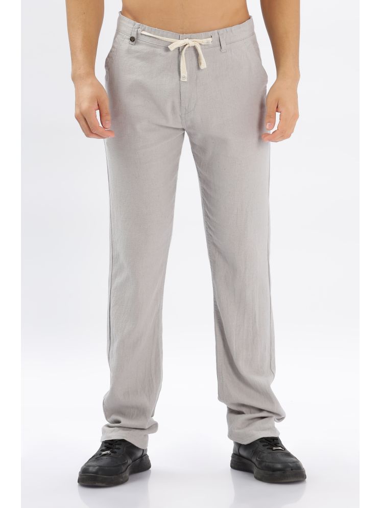     			COLOR HUNT Tapered Flat Men's Chinos - Light Grey ( Pack of 1 )