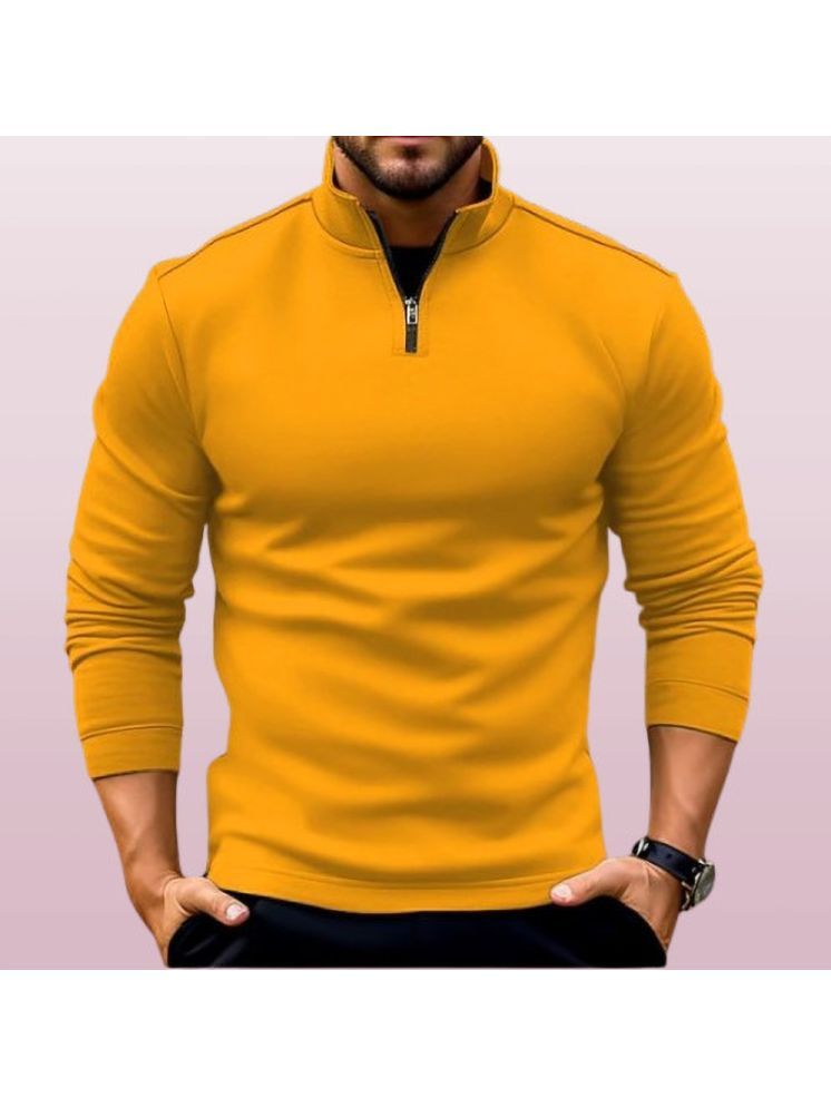     			Kintu Parantu Fleece High Neck Men's Sweatshirt - Mustard ( Pack of 1 )