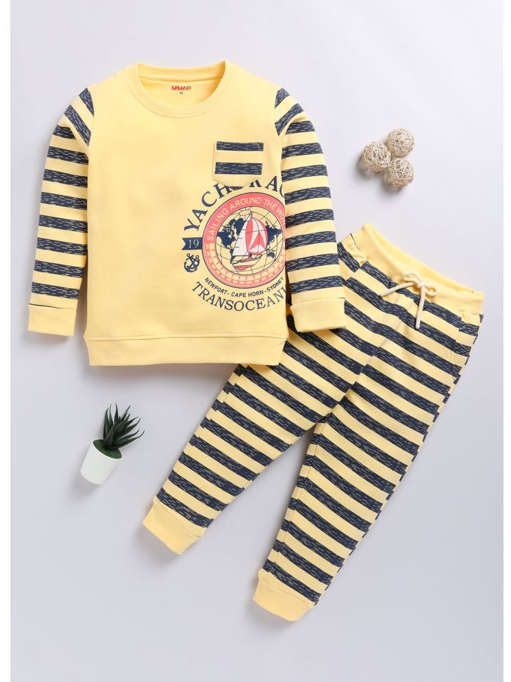     			MIMINO Pack of 1 Baby Boys Cotton Blend Sweatshirt & Trackpant ( Yellow )