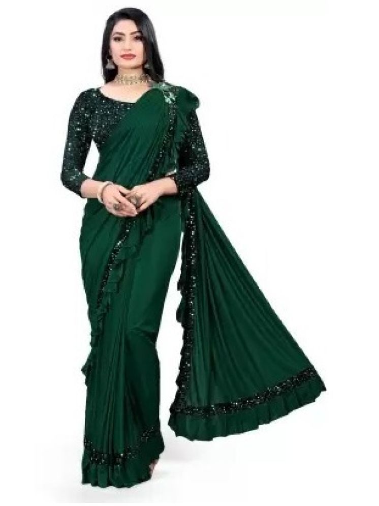     			Saadhvi Pack of 1 Lycra Embellished Saree With Blouse Piece ( Green )