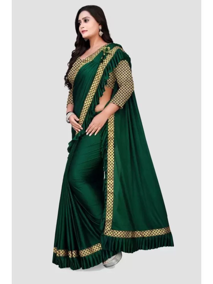     			Saadhvi Pack of 1 Lycra Embellished Saree With Blouse Piece ( Green )