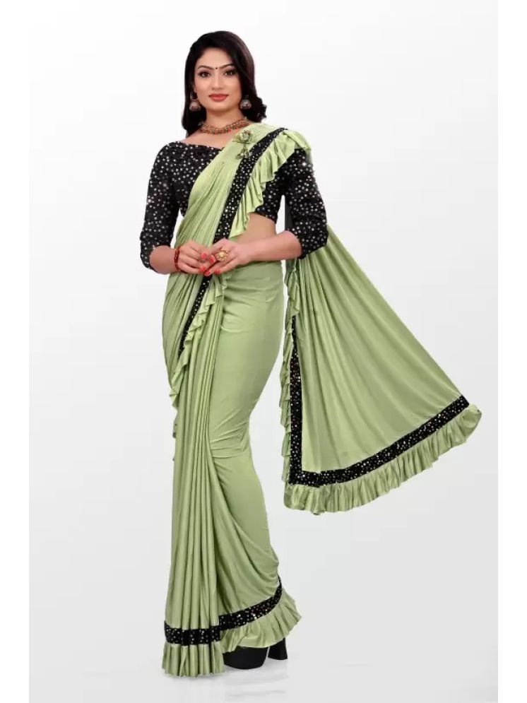     			Saadhvi Pack of 1 Lycra Solid Saree With Blouse Piece ( Light Green )