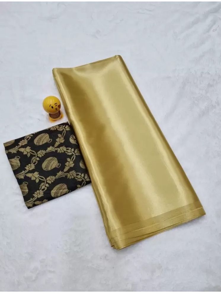     			Samai Pack of 1 Silk Solid Saree With Blouse Piece ( Gold )