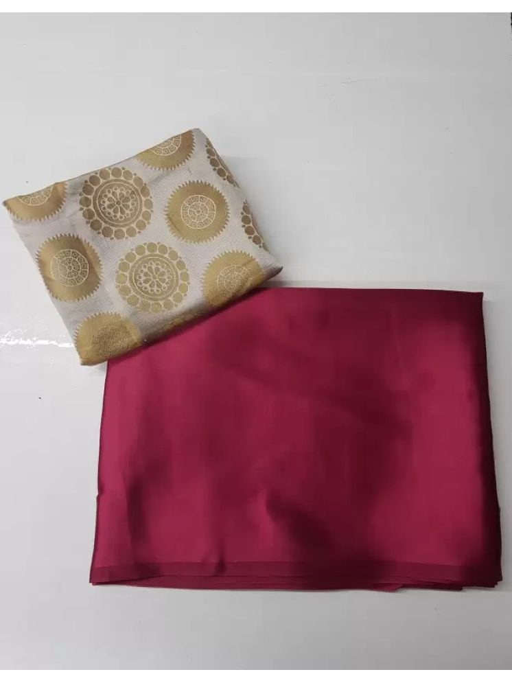     			Samai Pack of 1 Silk Solid Saree With Blouse Piece ( Maroon )