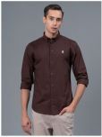 Red Tape 100% Cotton Regular Fit Solids Full Sleeves Men's Casual Shirt - Brown ( Pack of 1 )