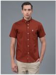 Red Tape 100% Cotton Regular Fit Solids Half Sleeves Men's Casual Shirt - Maroon ( Pack of 1 )