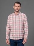 Red Tape Cotton Blend Regular Fit Checks Full Sleeves Men's Casual Shirt - Pink ( Pack of 1 )