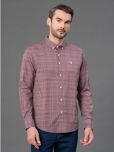 Red Tape Cotton Blend Regular Fit Checks Full Sleeves Men's Casual Shirt - Mauve ( Pack of 1 )