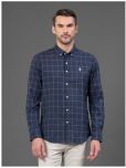 Red Tape Cotton Blend Regular Fit Checks Full Sleeves Men's Casual Shirt - Blue ( Pack of 1 )