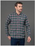 Red Tape Cotton Blend Regular Fit Checks Full Sleeves Men's Casual Shirt - Green ( Pack of 1 )