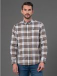 Red Tape Cotton Blend Regular Fit Checks Full Sleeves Men's Casual Shirt - Brown ( Pack of 1 )