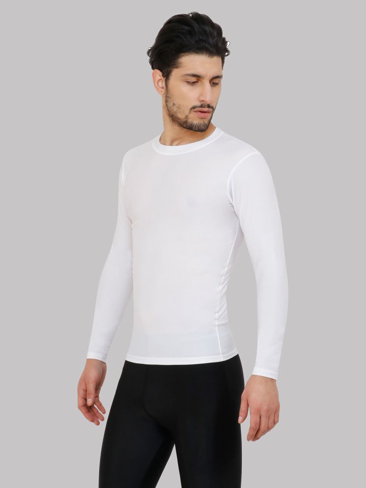     			neverlose White Polyester Slim Fit Men's Compression T-Shirt ( Pack of 1 )