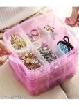 3 Layer 18 Grids Storage Plastic Boxes Jewelry Bead Storage Box Container Organizer Case Craft Boxes Random Color (Square, White)