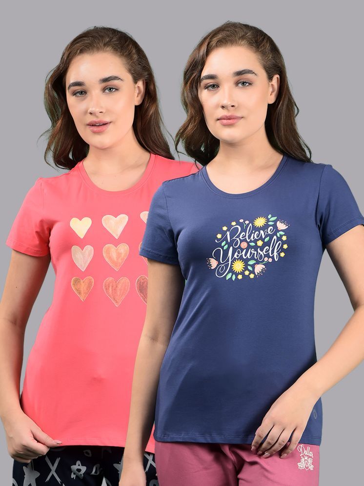     			Dollar Multi Cotton Blend Tees - Pack of 2